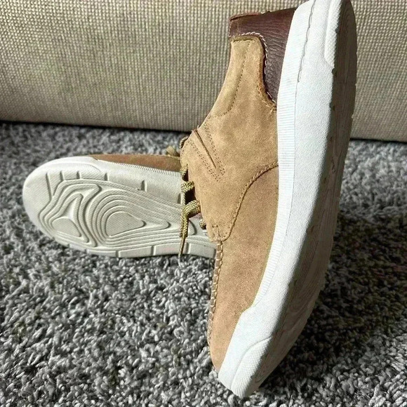 Clarks Mens Driftway Low Beige Leather Sneaker Moccasin Shoes Size 9.5 main image 6